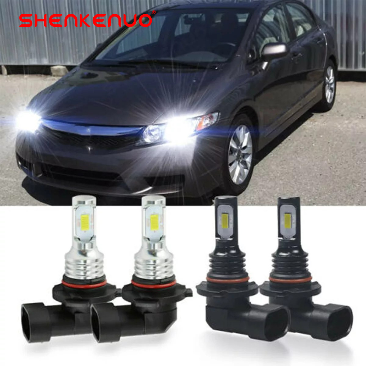 TEMU For 2004-2013 2014 2015 4pcs Led Headlight Bulbs High Low Beam Bulbs Combo