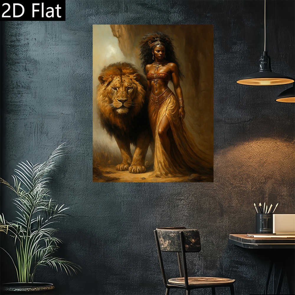 [Halloween Christmas] 2D Flat, 1pc, Empowerment and Strength in Nature Artwork Frameless Canvas Wall Painting Modern Retro Design, High Quality Printed Poster, Elegant Home Office Decoration, Home Decoration Halloween Christmas, 2D Flat