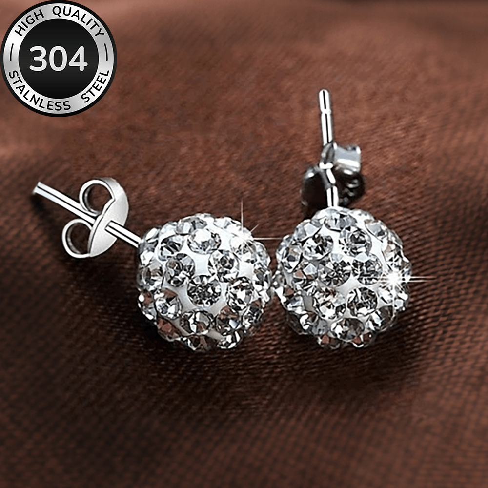 2-Pair High-Quality Hypoallergenic Stainless Steel Stackable Stud Earrings