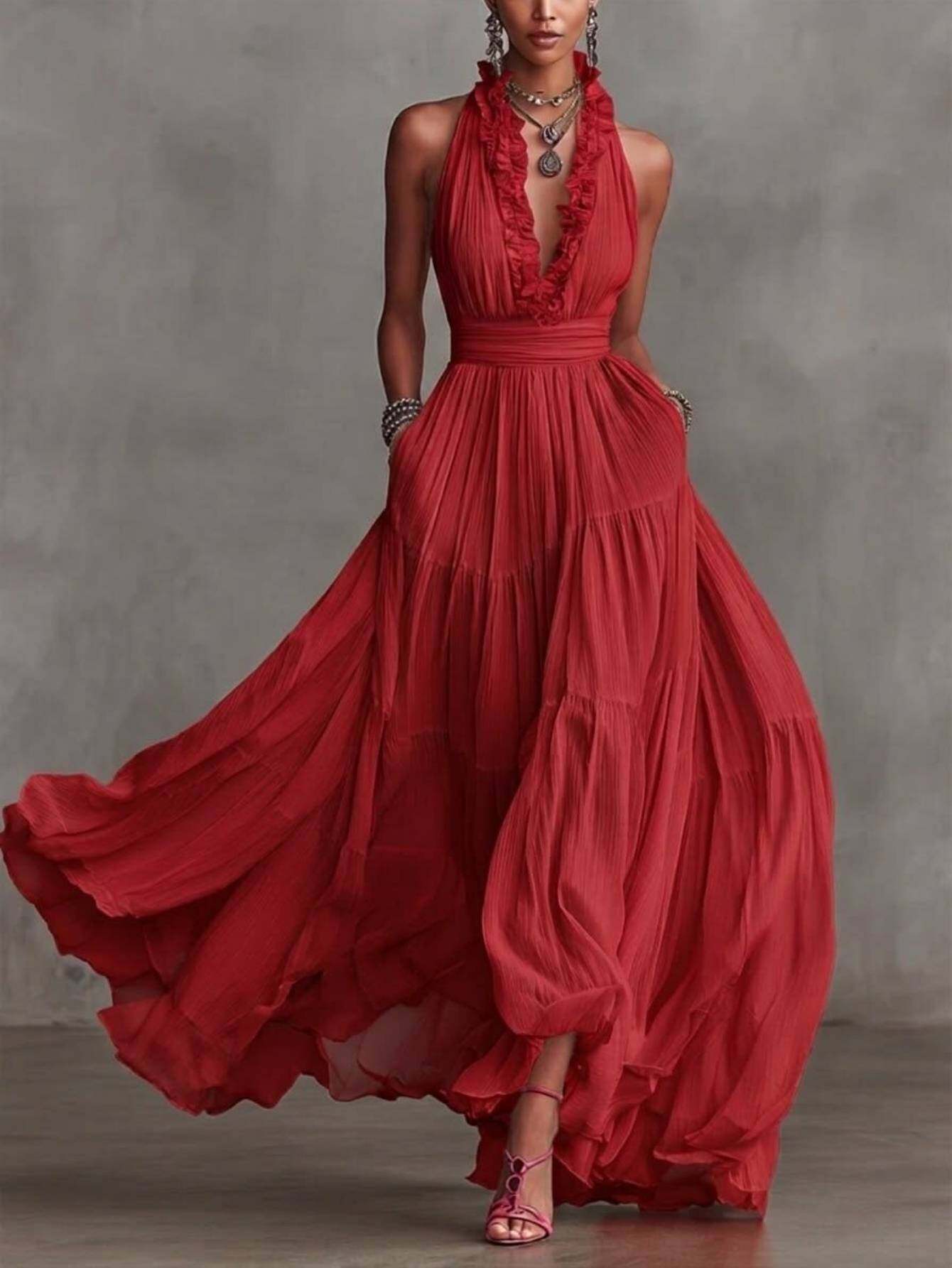 long dresses with pockets sold on Temu United States