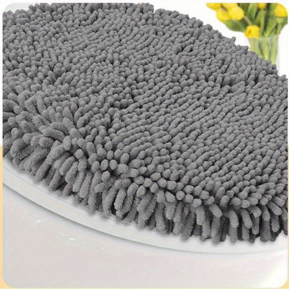 stretchable home bathroom ultra soft non slip mat set for toilet seat cover details 0