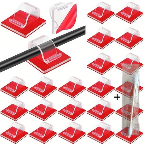 50pcs new for cable clips wall wire holders for cable management indoor outdoor and 1pc cleaning rod pc wall under desk christmas lights car dash cam ethernet electric wires small