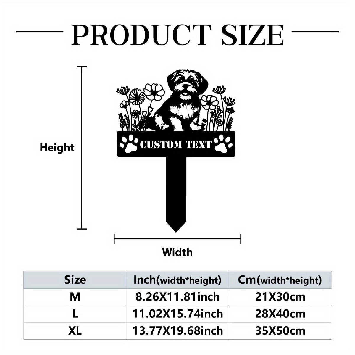 TEMU Shih Tzu Dog Metal Memorial Stake Custom, Shih Tzu Lover, Personalized Pet Grave Marker Name Sign Remembrance Stake Decor Sympathy Loss Gift