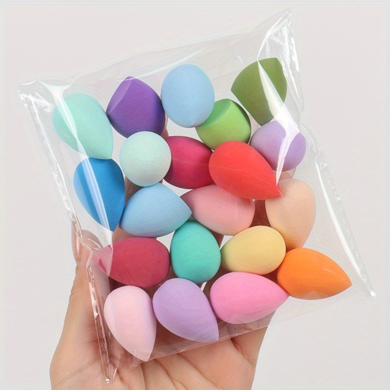 

10/30/50pcs Hydrophilic Pu Sponges - -free, Unscented, Dual-use Cosmetic , Assorted Colors & Shapes, Makeup Sponge Set For Normal Skin