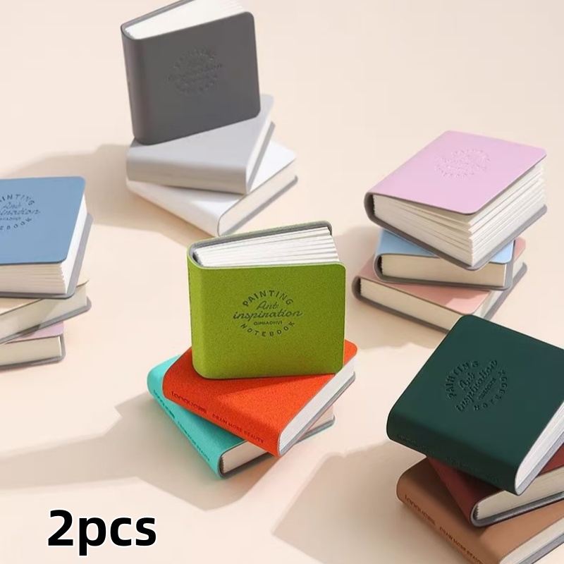 Image of 2pcs Portable Small Pocket Notebook, Loose-leaf Diary, Memo Book, Daily Plan Book, 48 - 96 Pages Per Book, Random Colors, Suitable For Office, School, Travel, Holiday Gifts, Study Supplies