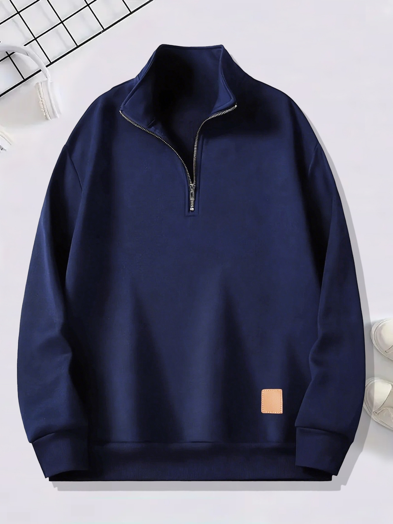 1pc mens stylish casual half zip sweatshirt thick fleece Temu