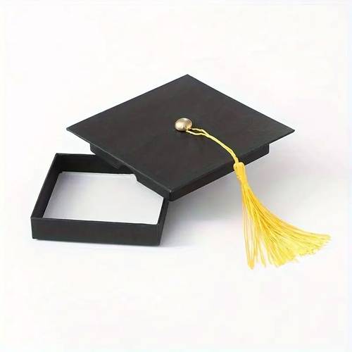 1pc black graduation cap gift box with tassel elegant doctoral graduation celebrations party favors and gift wrapping graduation party decorations