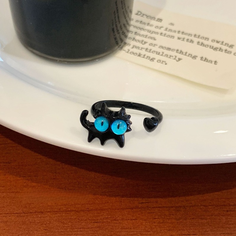 Women's Cat & Fish Open Adjustable Ring
