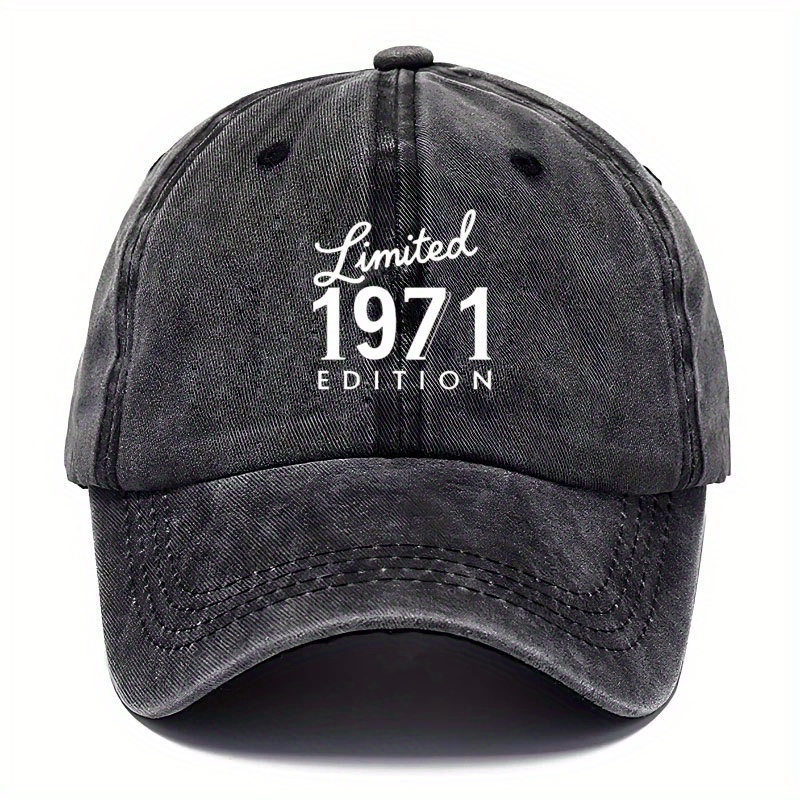 TEMU Adjustable Baseball Cap, Suitable For Outdoor Travel, Camping, Sunny Activities, Gatherings, And Unisex Hip-hop Style With "1971" Print