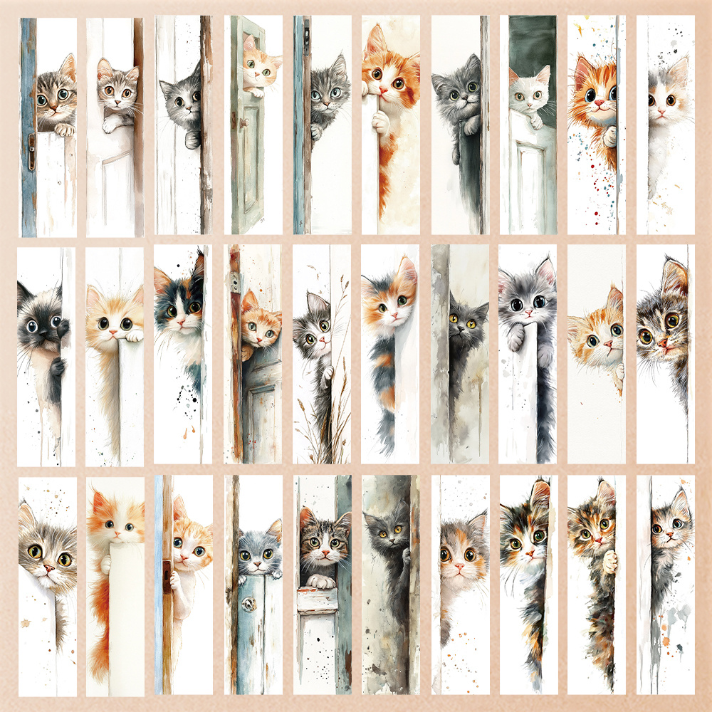 E-shop 32 Stück interessante Katzen-Lesezeichen, bezaubernde Katzen-Lesezeichen, einzigartige Lesezeichen-Designs, kreativ gestaltete Lesezeichen,