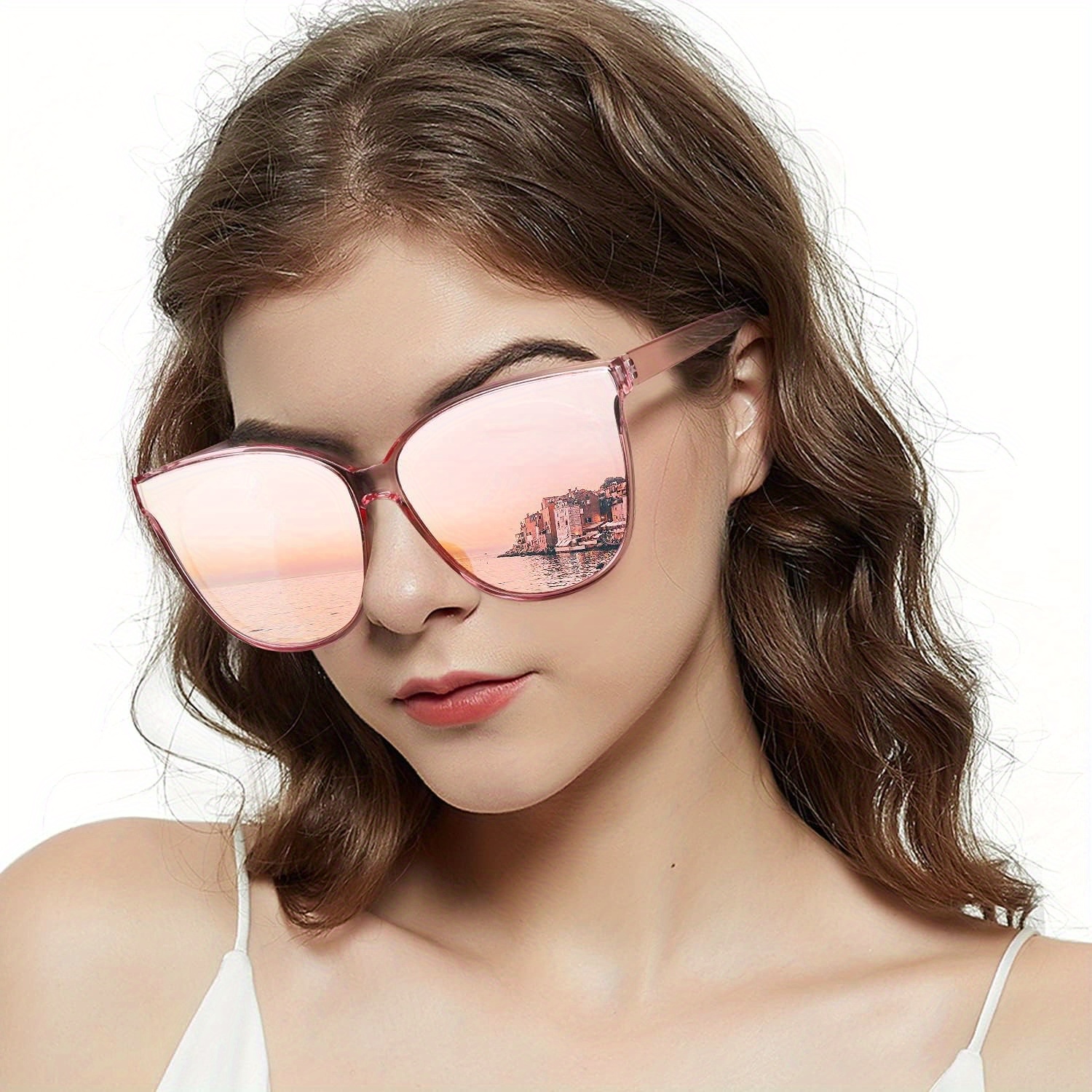 womens cat eye sunglasses polarized oversized vintage - Temu display picture 3