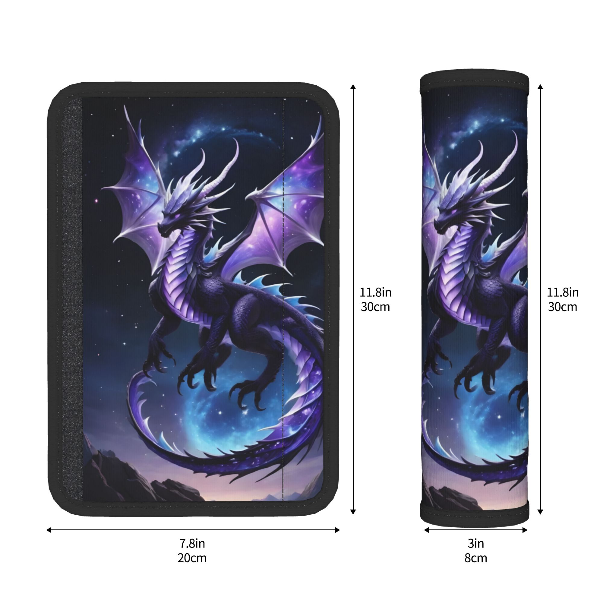 TEMU 1pc Starry Dragon Fantasy Car Seat Belt Shoulder Pad 3-in-1 Slip Resistant Design For Vehicles Travel Bags Backpacks