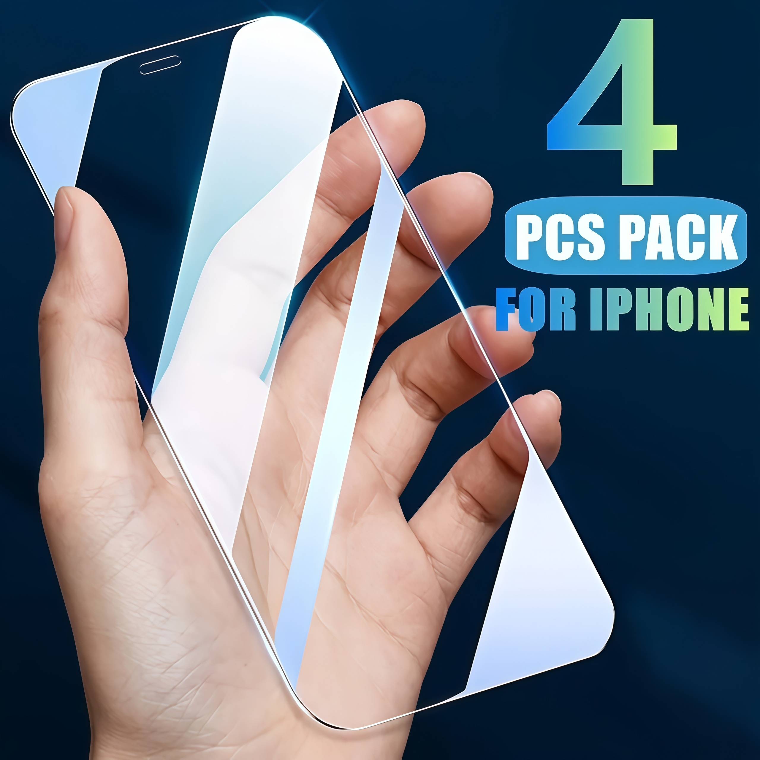 4 Pack Full Tempered Glass Screen Protector, Dust Proof Anti-fingerprint Anti-scratch Screen Film For Iphone 17 16 15 14 13 12 11 Pro Pro Max