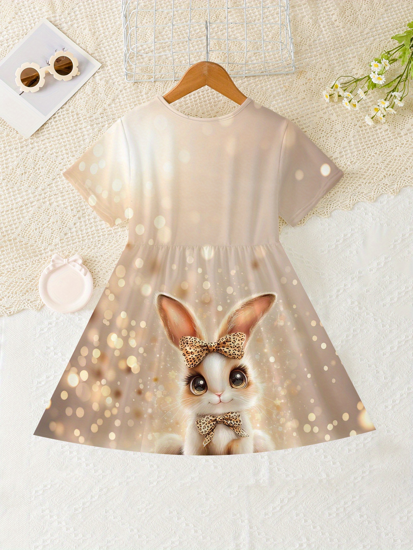 girls round neck easter bunny egg dress little girls daily - Temu Oman