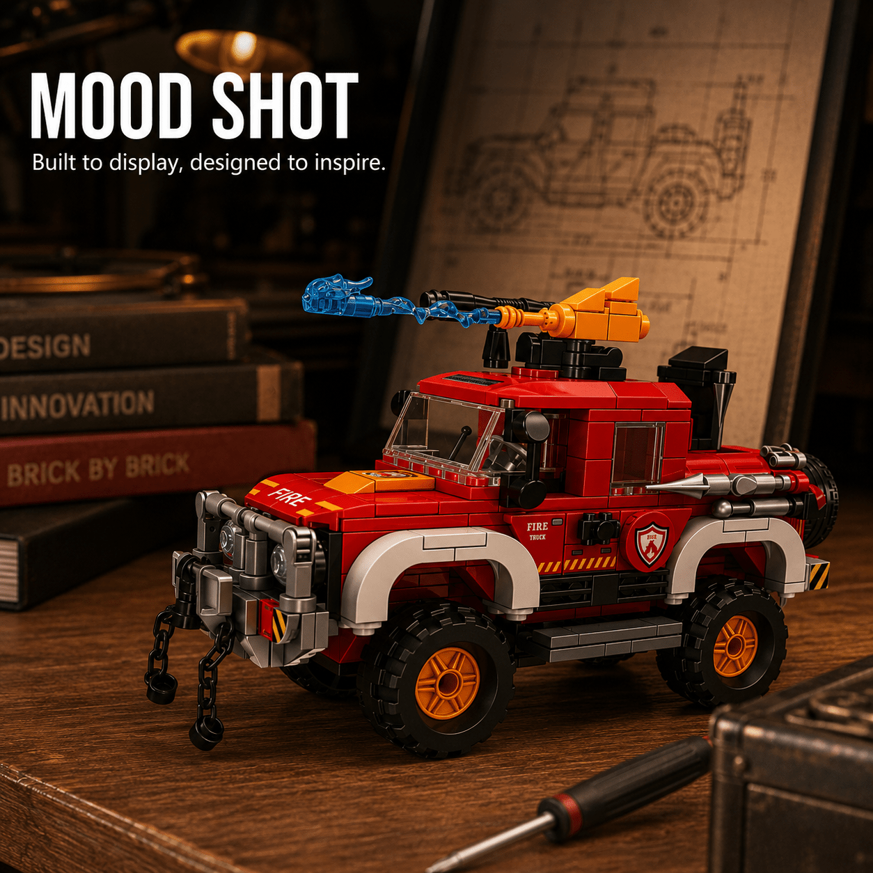 552pcs Fire Off-Road Vehicle Building Block Model Kit