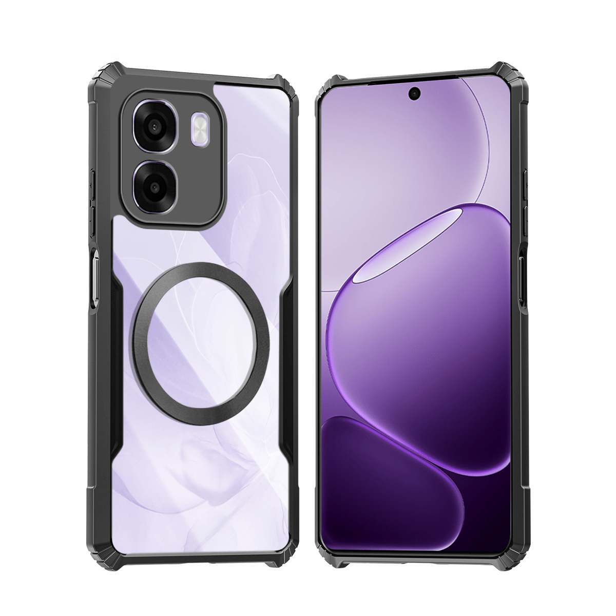 TEMU Phone Case - Compatible With Oppo A6 4g/ 5g Mobile Phone Case Magnetic Cover Shockproof Soft Back Cover Acrylic Transparent Camera Protection