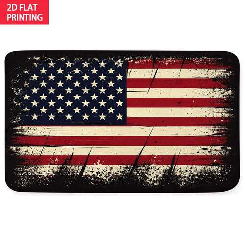 item picture 2d flat distressed usa flag flannel floor mat non slip absorbent washable decorative home and bathroom rug cozy and stylish welcome mat for any room