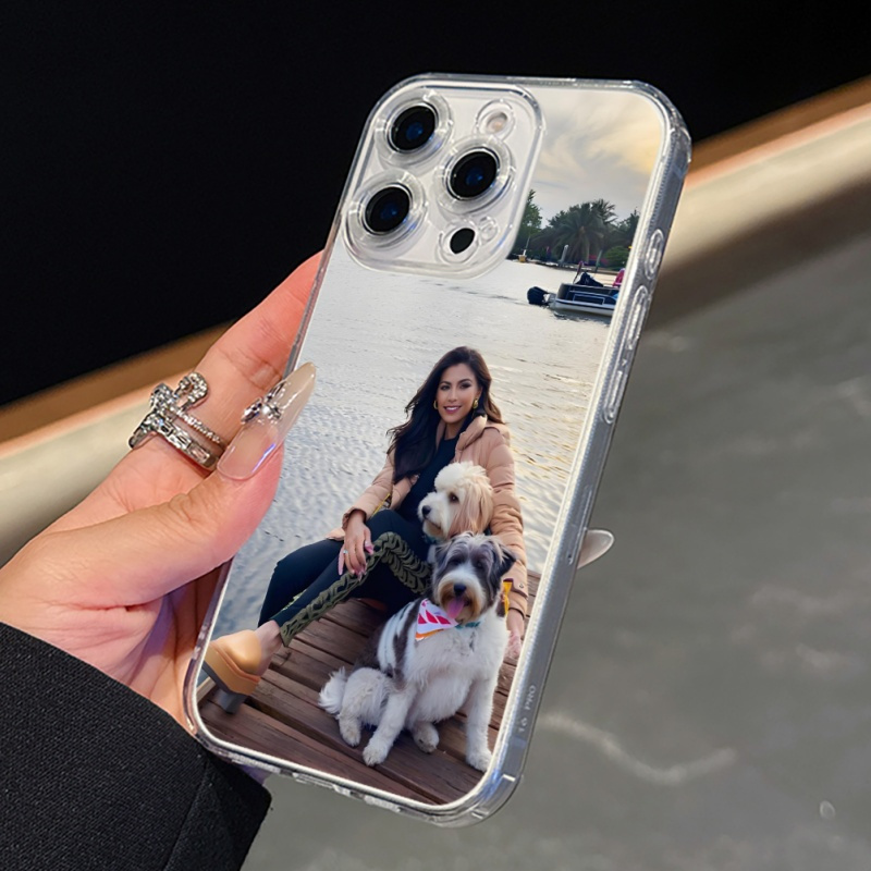 TEMU Custodia per telefono - Cover trasparenti personalizzate con design fai-da-te, adatte per iPhone 17, 16, 15, 14, 13, 12, 11, XR, , e Mini.