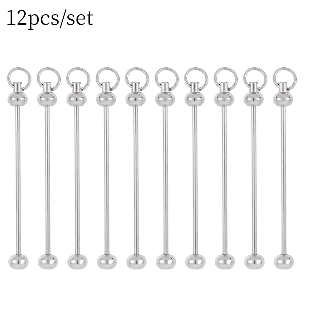 TEMU 12pcs/Set Magnifiques Barres Porte-clés Longues Perlées , Porte-clés en Métal Vierge pour Femmes, Artisanat, Mode, Cadeaux de Noël