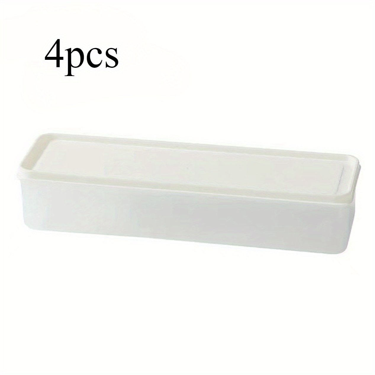 4-pack Long Food Storage Containers, Reusable Refrigerator Storage Boxes For Green Onions, Coriander, Ginger And Garlic, Noodles, Eggs, Storage And Finishing Boxes For Kitchen Essentials