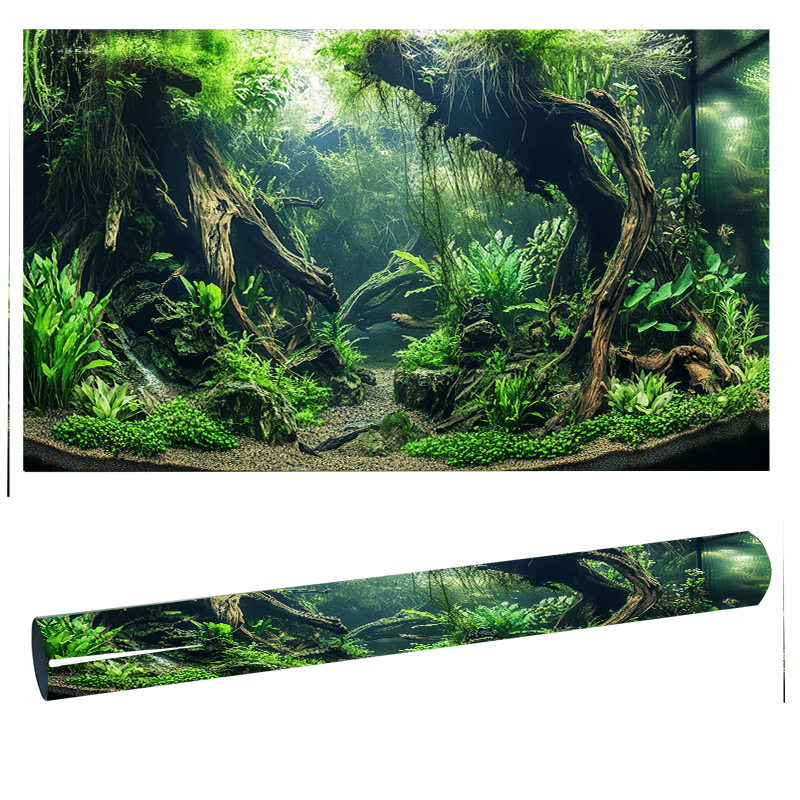 TEMU Personalized Aquarium Background Art Stickers, Tank Wallpaper, Decorative Stickers For Beautifying Fish Tanks, Ocean Plant Aquarium Scenery