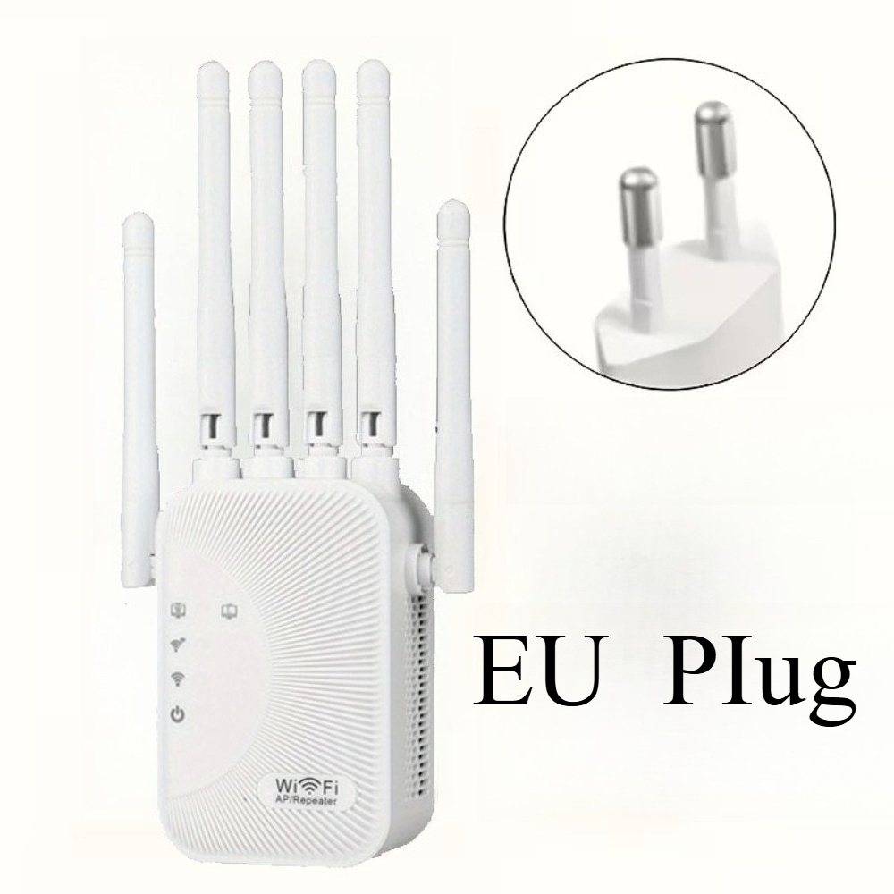 TEMU White Vertical Stripe High-end Version Wifi Signal Enhancer, Super Strong Signal You Eliminate Signal Dead Corners, Ap/repeater Mode, 6 Antenna