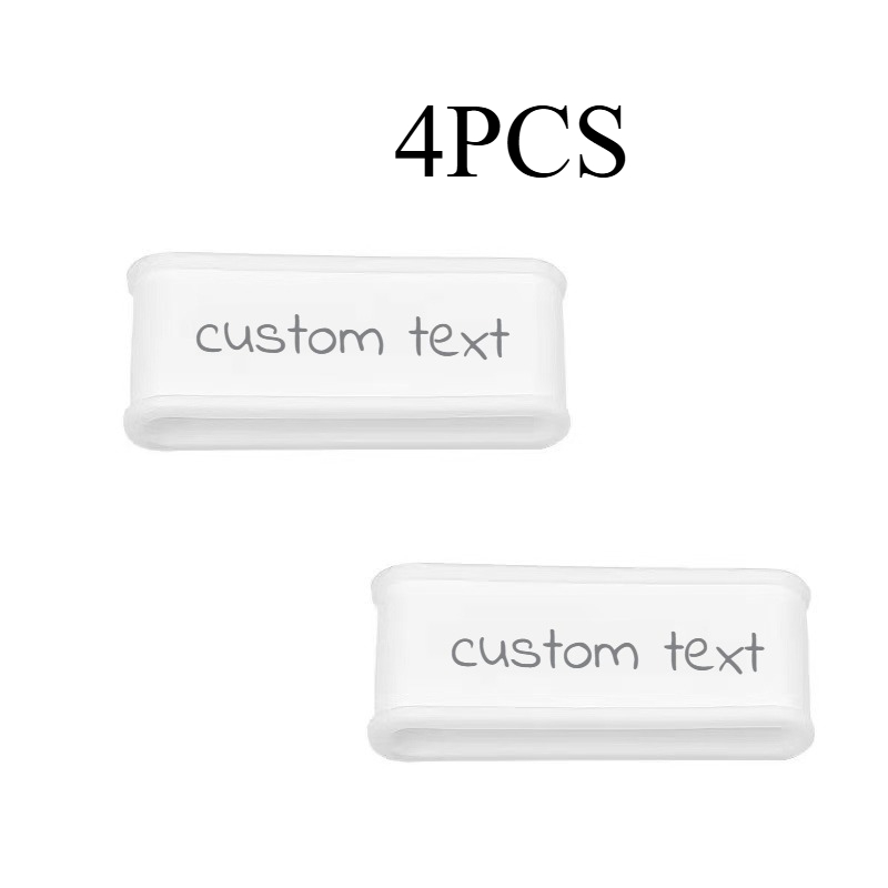 TEMU 4pcs Anneaux de Nom de Raquette de Pickleball Personnalisés, Bandes de Poignée en Silicone Personnalisées, Convient aux Raquettes/Raquettes de