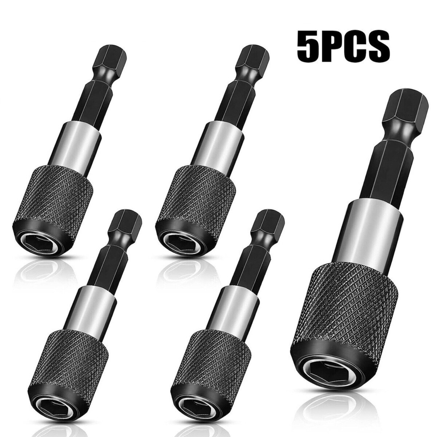 5pcs Magnetic Quick-release Extension Drill Bit Holder With 1/4" Hex Shank- Heavy-duty Screwdriver Extension For Power Drills, Drill Press, & Professional(compatible With Drills)
