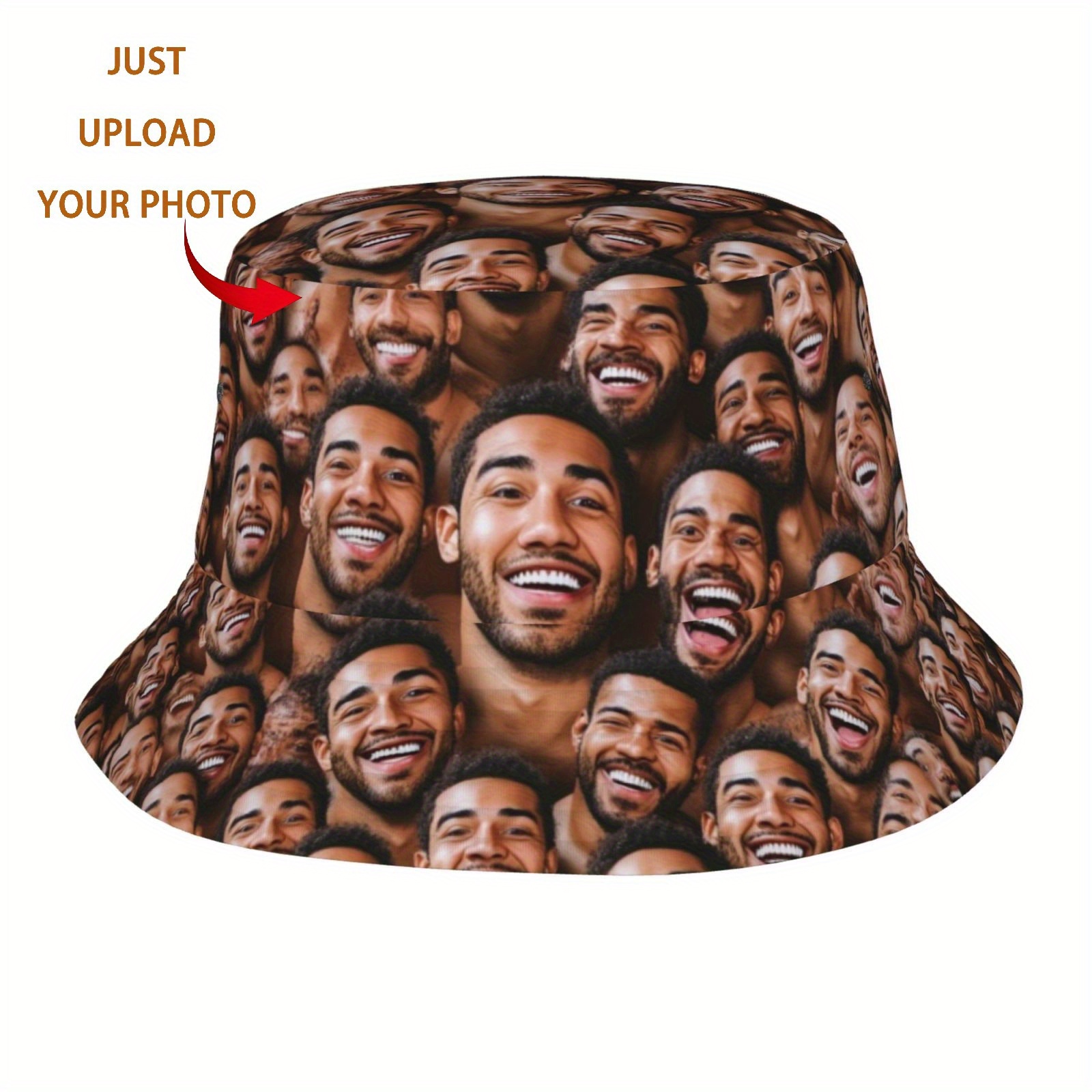 TEMU Custom Photo/text/logo Personalized Bucket Hat - Your Own Image Suitable For Birthdays, Christmas, Graduation Gifts - Unisex Machine Washable