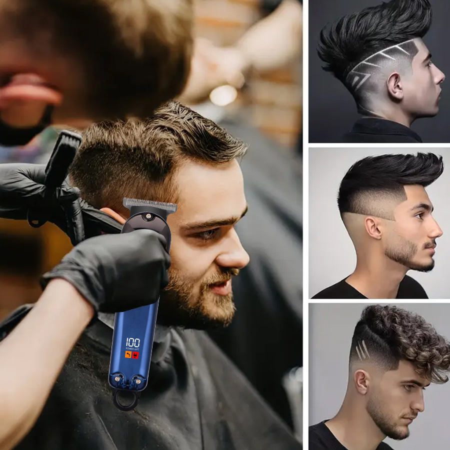 home relaxation professional hair clipper with usb rechargeable 4 interchangeable blades 1 5mm 2mm 3mm 4mm ergonomic handle precision trimming styling tool for men sleek ideal holiday gift professional styling precision dial control ergonomic clipper details 7