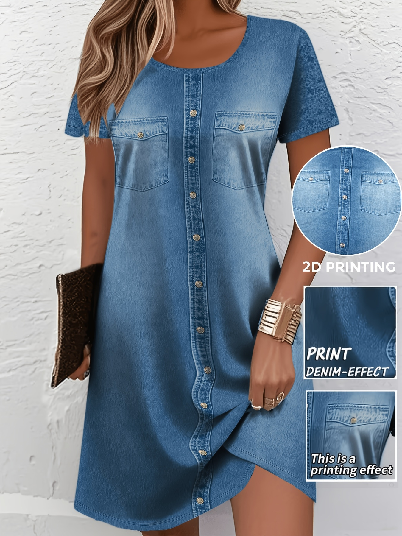 denim womens dresses sold on Temu United States