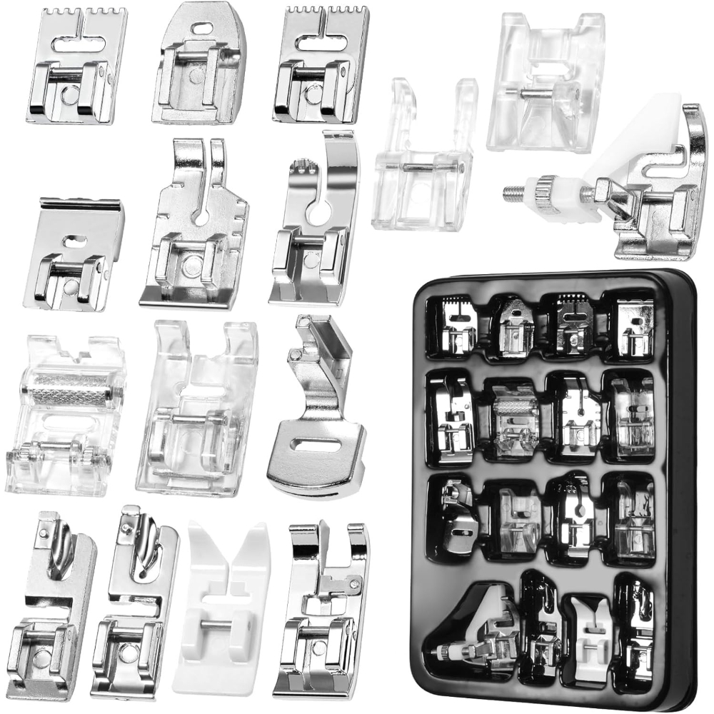 E-shop 16-teiliges Sortiertes Nähmaschinen-Nähfuß-Set, passend für die meisten Low Shank , Brother, , , , Kenmore, White, Nähmaschinen