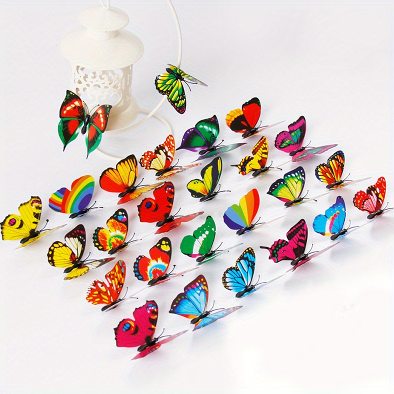 E-shop 30 Stück Simulations-Garten Dekoration Zusätze Bunte 3D Handwerk Zusätze