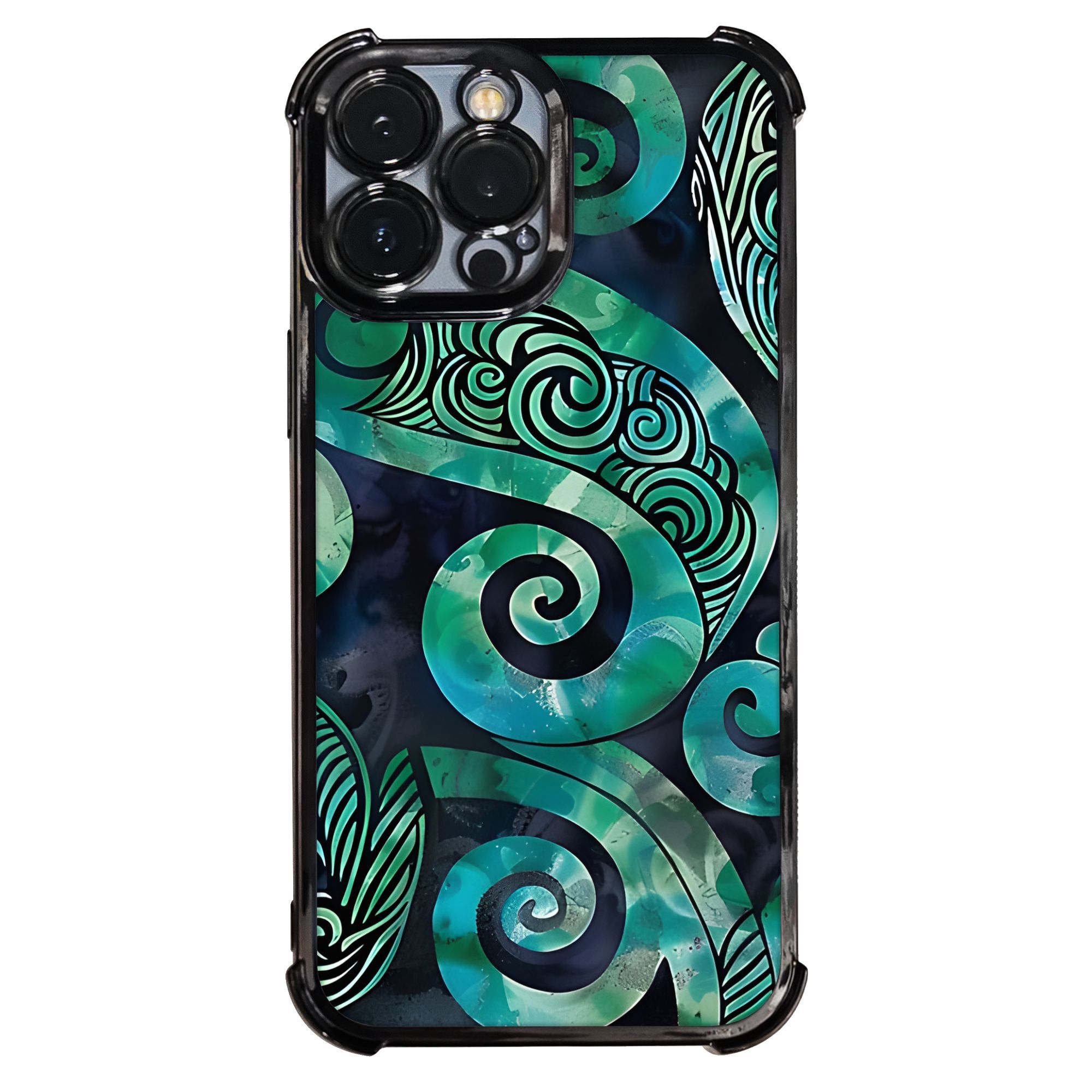 TEMU Phone Case - A New Phone Case Featuring A Maori Paua Design From New Zealand, Designed For Iphone 17, 16, 15, 14, And 13 Pro Max. It Has An