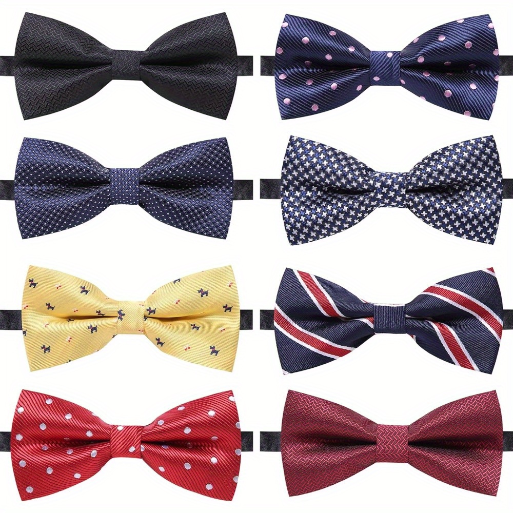 8 Packs Elegant Adjustable Pre-tied Bow Ties For Men Boys