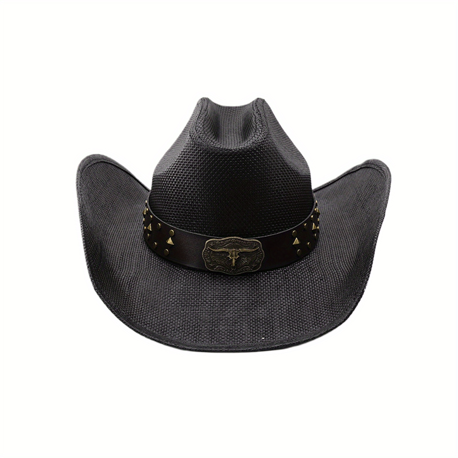 Unisex Western Style Straw Cowboy Hat with Wide Brim Decorative Belt  Breathable Sun Protection for Beach, Outdoor, Casual Wear, Beach Hat