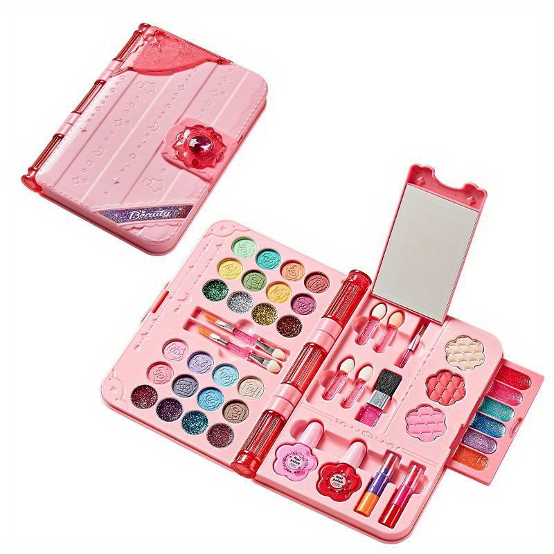 Makeup Set, Princess Makeup Box, Birthday Gift, Washable Cosmetics, with Mirror
