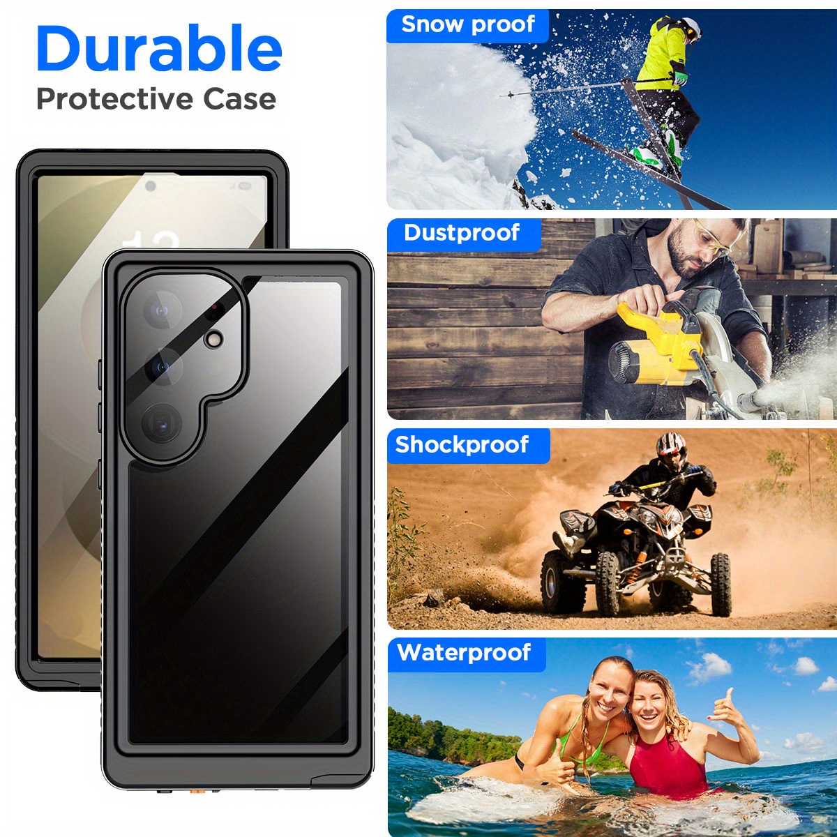 for Samsung Galaxy S25 Ultra/for Galaxy S25/for Galaxy S25 Plus Case Waterproof, Built-in [Screen + Camera Lens Protector][Underwater] Full Protection Heavy Duty Shockproof Anti-Scratched Phone Case