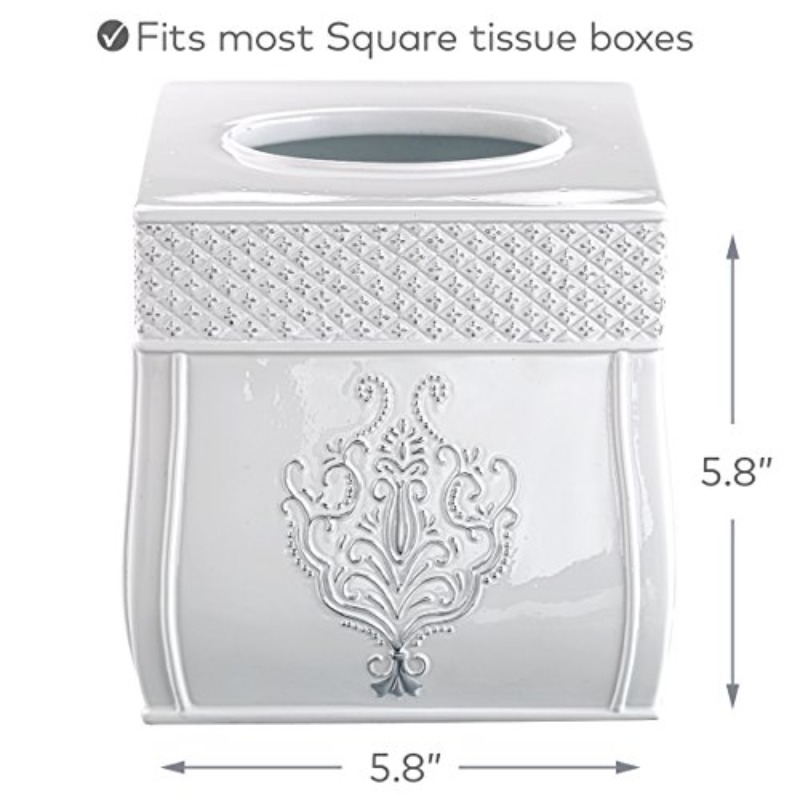 vintage french country tissue box cover - elegant bathroom decor with sliding bottom, compatible with standard tissues, for bathroom, living room, office -   home decoration organizer, tissue box holder, facial tissue holder Product details 3