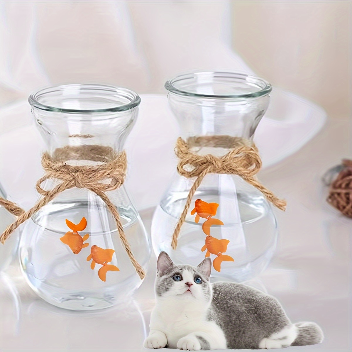 Image of Set Of 8 Synthetic Fish For Aquariums, Featuring Lifelike Movement, Orange Goldfish, And Decorative Elements For Fish Tanks