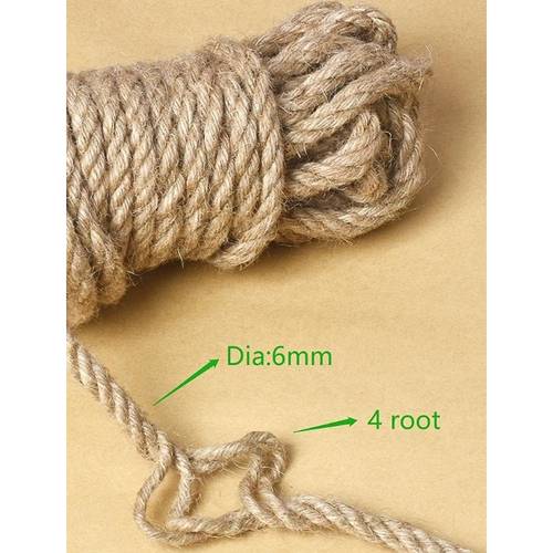 1pc nature rope 1 4inch heavy duty for cat tree and tower scratcher scratching post replacement pad crafts gardening hammock home decorating 66ft