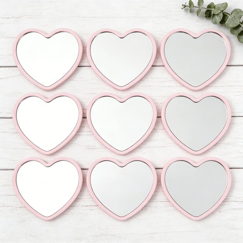 6pcs heart shaped mini mirrors portable desktop decor - Temu Mauritius