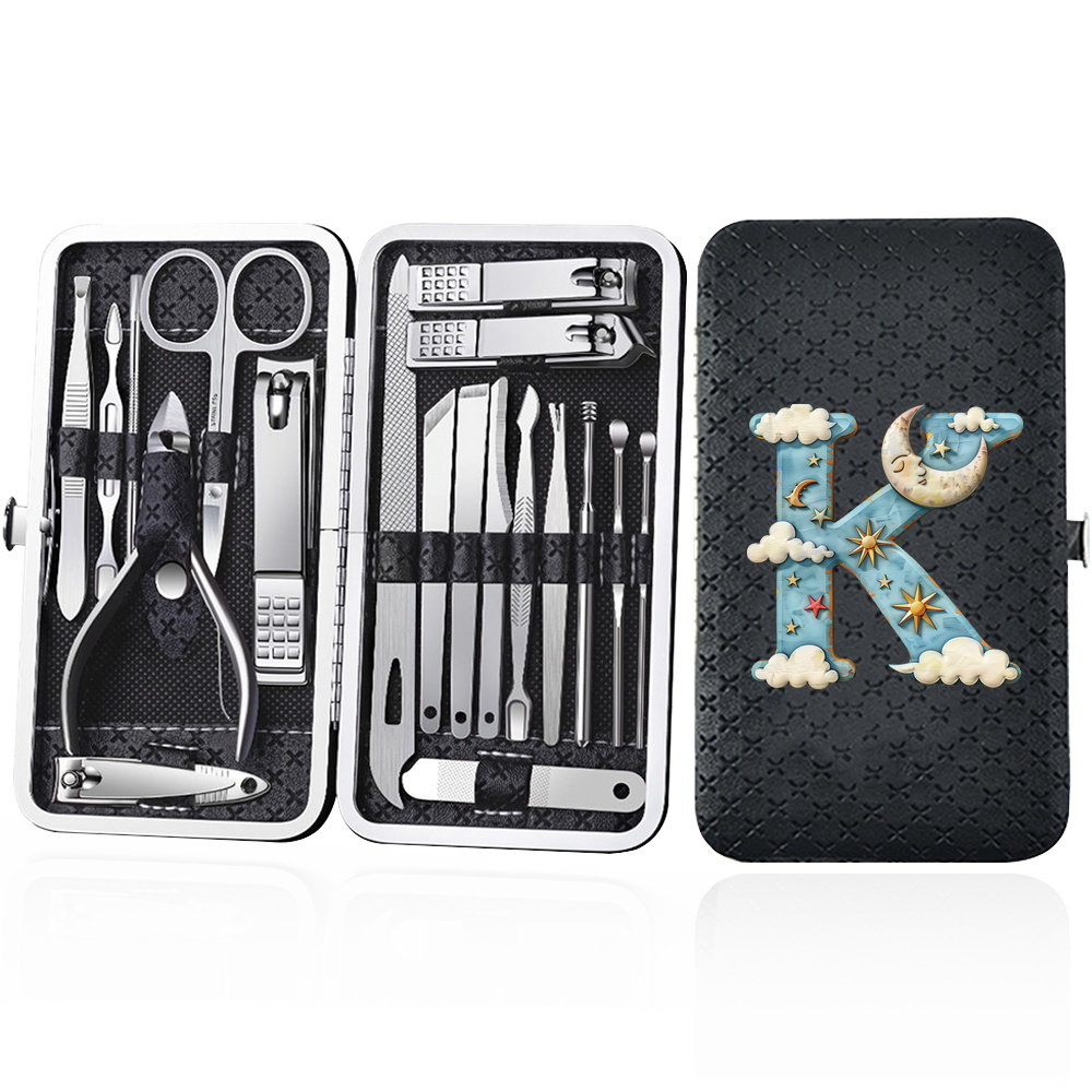 19pcs Portable Nail Clipper Set with Storage Box