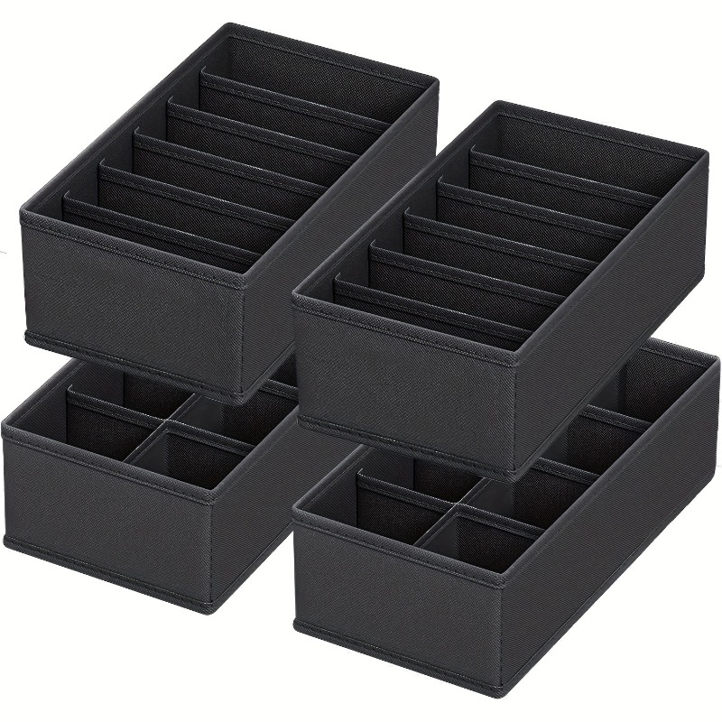 Image of 4pcs Set Of Socks And Underwear Drawer Organizer, Foldable Cabinet Closet Storage Box, Can Store Clothes, Socks, Underwear, Ties, Belts, Bedroom