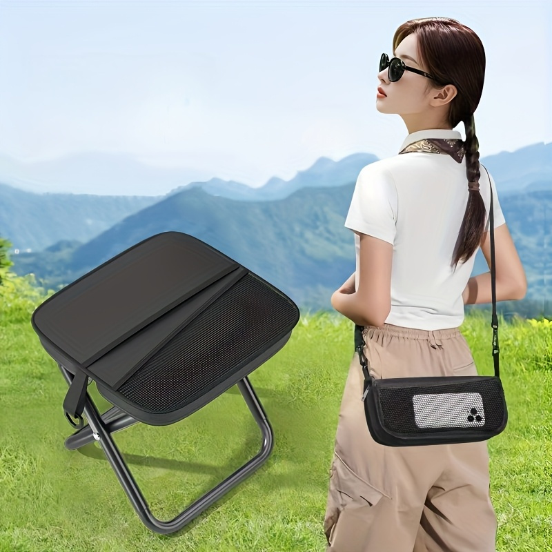 バックパック付きポータブル折りたたみ椅子1個 - 軽量合金フレーム、キャンプ・釣り・ 用コンパクト折りたたみデザイン - メッシュ収納ポケット付き、大人とティーン向けの耐久性アウトドアシート、キャンプ必須アイテム 商品詳細 1