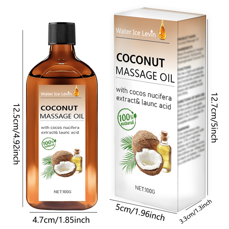 Coconut Moisture Massage Oil - Moisturizing And Hydrating, Smooth And Creamy Light Beige, Suitable for Diffusers And Humidifiers, Long-Lasting Fragrance, Suitable for Face, Body Relaxation, Massage And Light Beige And Hair Care