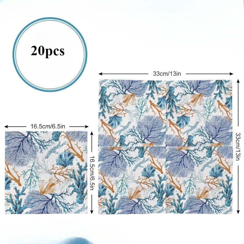 TEMU 20pcs Of Vintage Country-style Napkins, High-quality Napkins Made From , Comfortable To The Touch - Suitable For Party Decorations, Party
