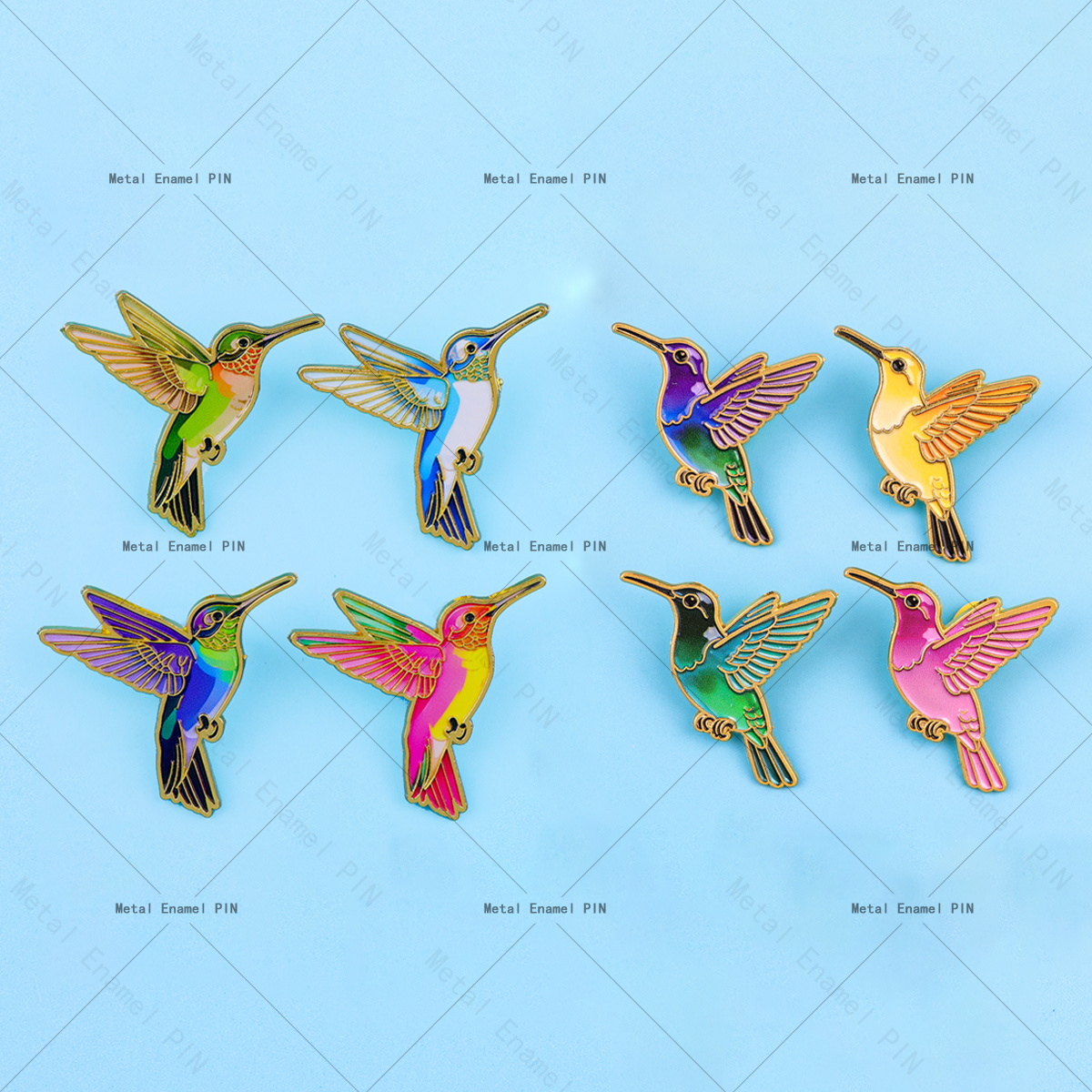 TEMU A Set Of 8 Adorable Hummingbird Acrylic Brooches, Perfect For Decorating Backpacks, And A Addition For Jewelry Gifts, Brooches, Or Lapel Pins