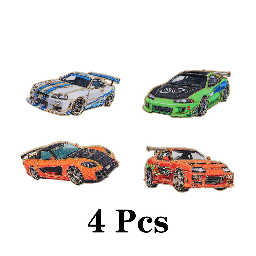 TEMU 4pcs Creative Cartoon Enamel Pin Backpack Clothing Jewelry Metal Badge Additions Holiday Gifts For