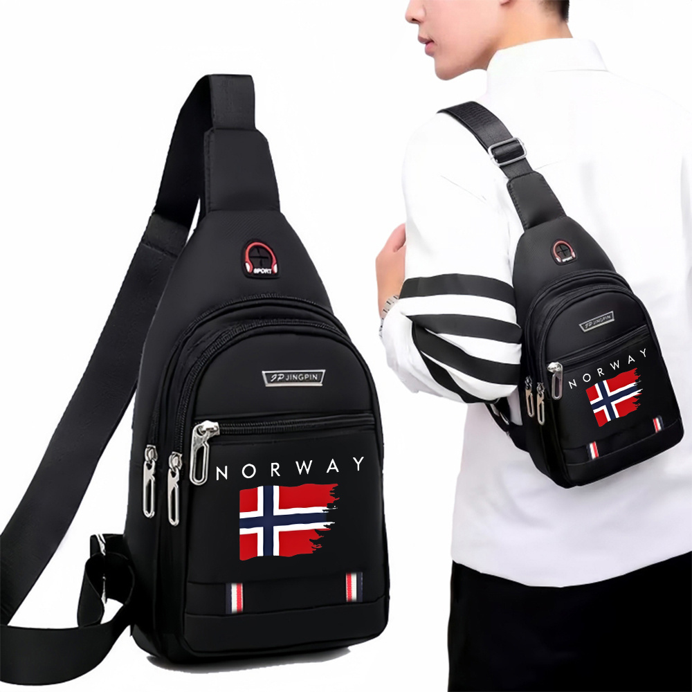 TEMU 1pc Borsa a tracolla norvegese con strappi e tracolla regolabile �� Borsa a spalla per sport , grande capacit�, perfetta per il pendolarismo